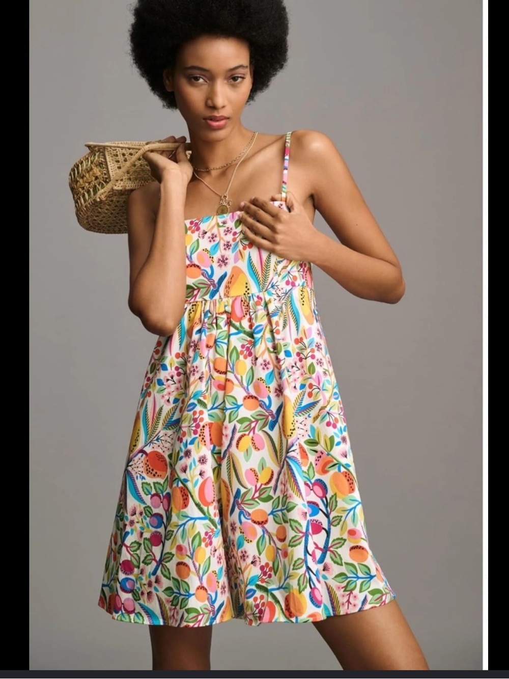 Anthropologie Hutch Floral Bandeau Romper in Multicolor fruit print size M euc